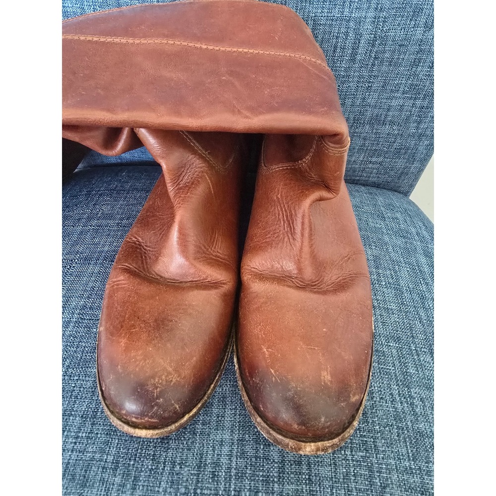 Frye Melissa Button Tall Riding Boots Cognac Brown Leather Womens 7 B 77167 - Picture 4 of 8